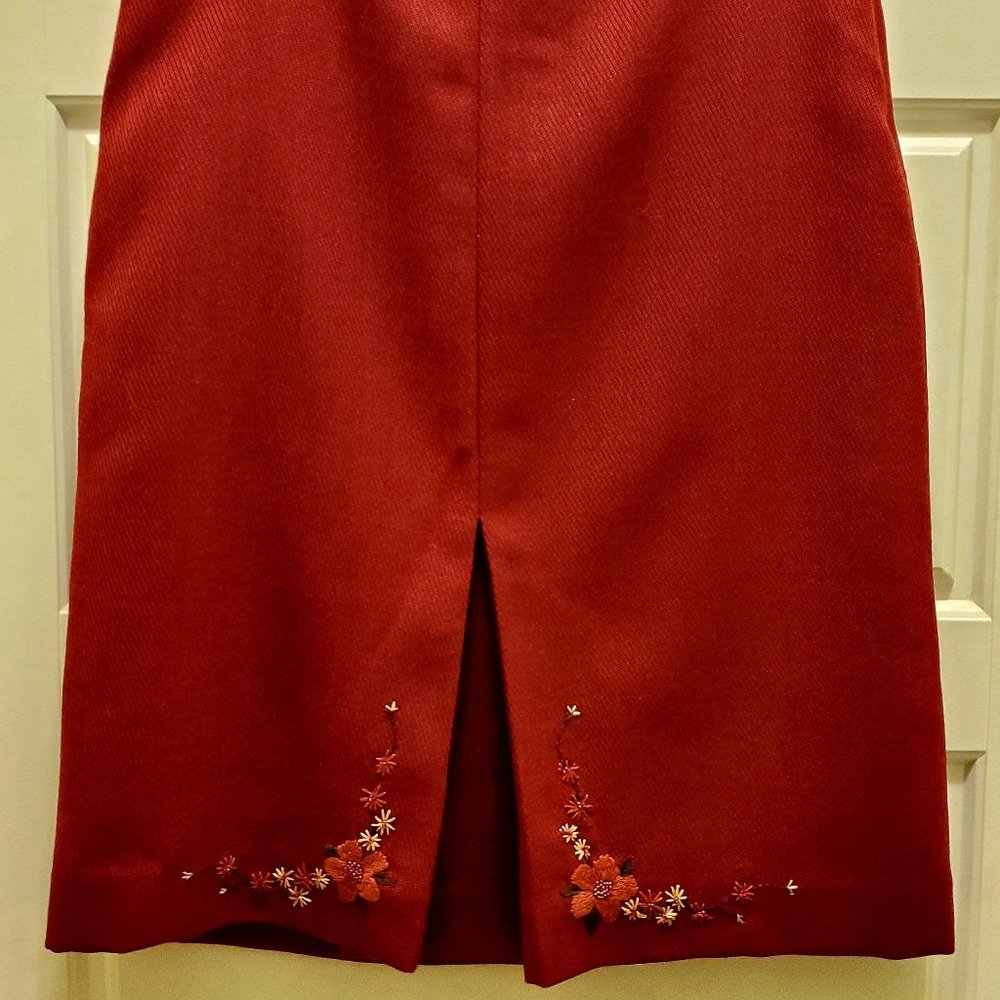 Ann Taylor LOFT Skirt Floral Stitch Sz 6